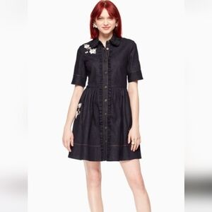 Kate Spade New York Embroidered Denim Shirtdress, Sz 0